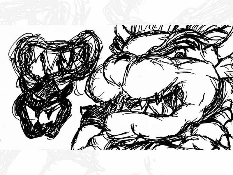 Sketch of Nintendo character, Bowser