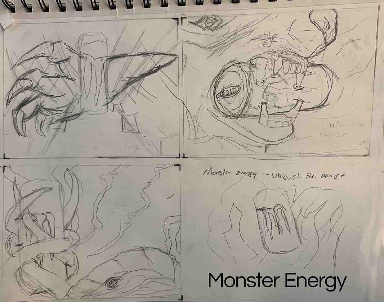 thumbnails for 2-page monster energy ad